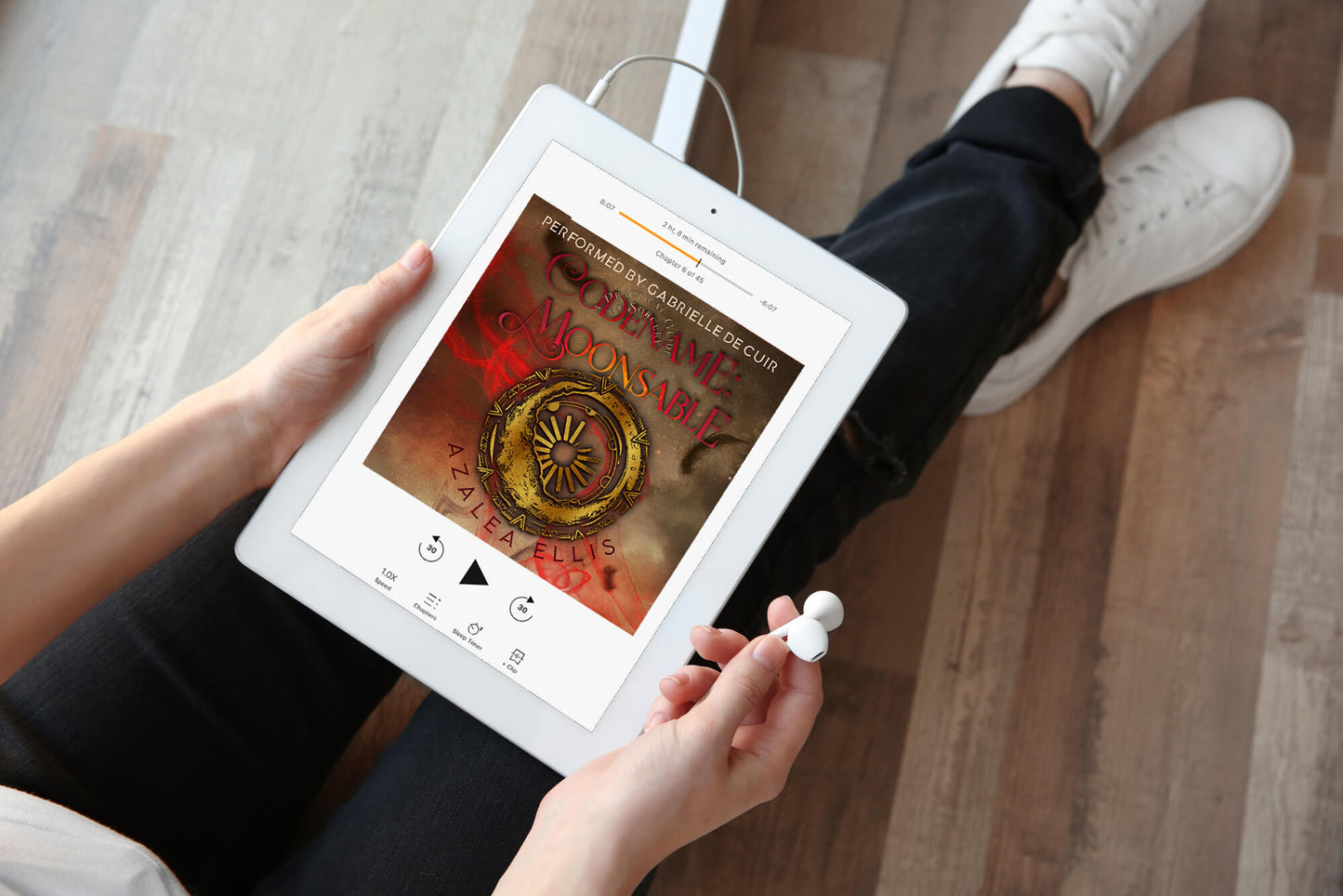 Tablet with the Audiobook of Codename Moonsable