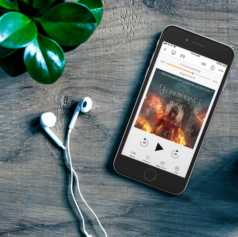 Phone with the Audiobook of A Foreboding of Woe