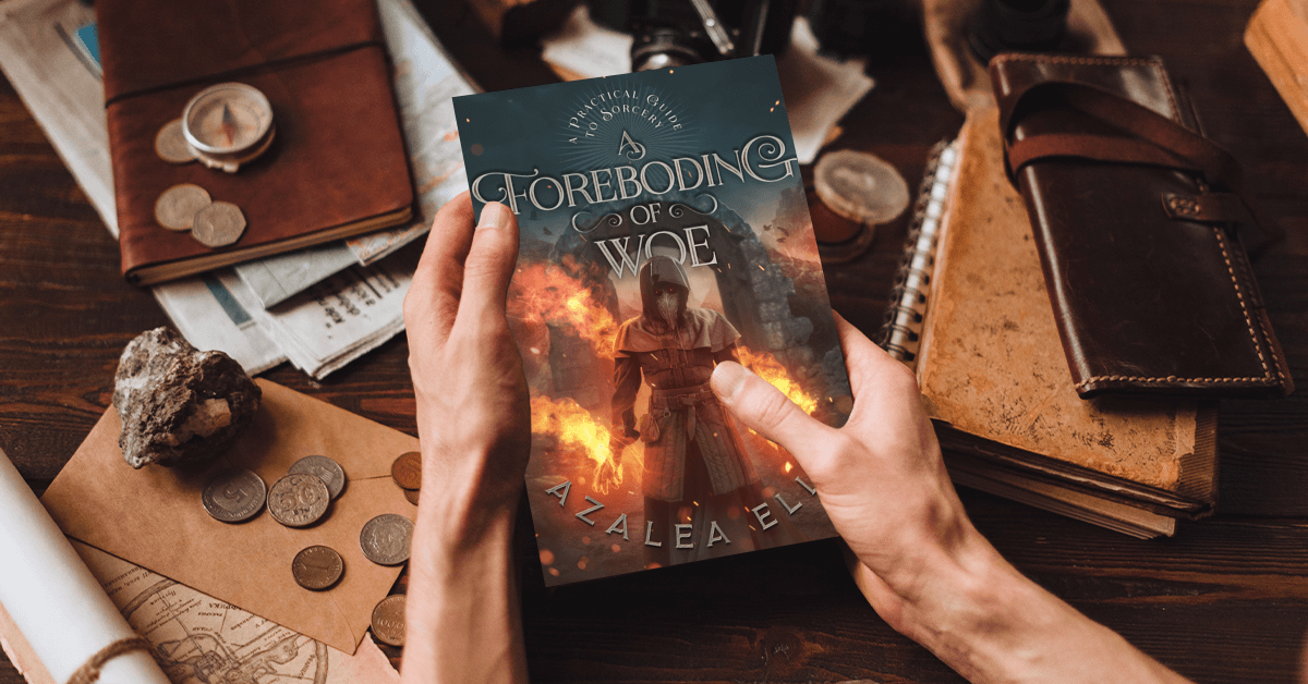 Person holding a Paperback of A Foreboding of Woe