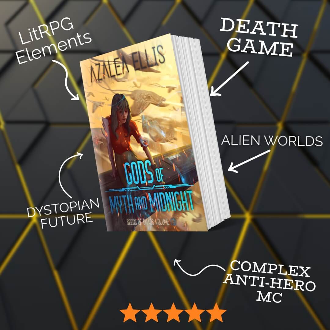Paperback of Gods of Myth and Midnight, along with five tropes