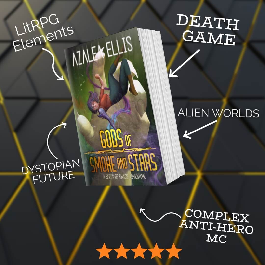 Paperback of Gods of Smoke and Stars, along with five tropes