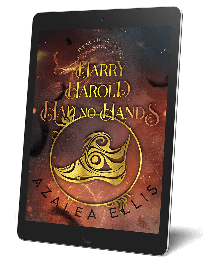 A tablet with the Harry Harold Had No Hands Ebook on it