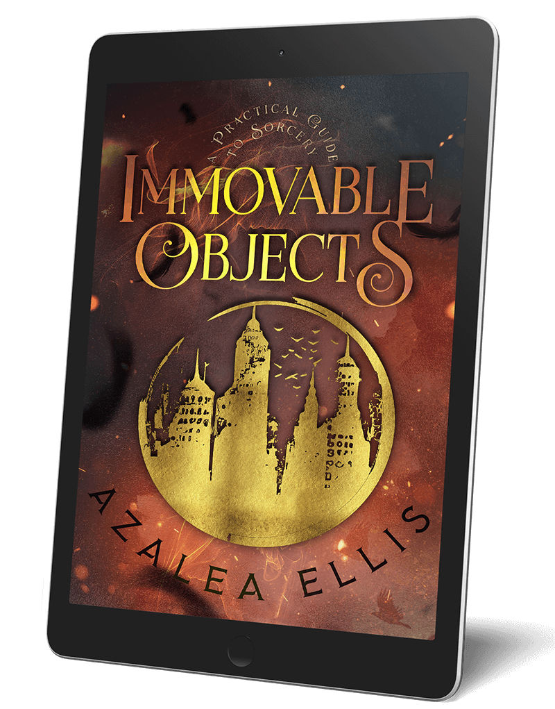 A tablet with the Immovable Objects Ebook on it