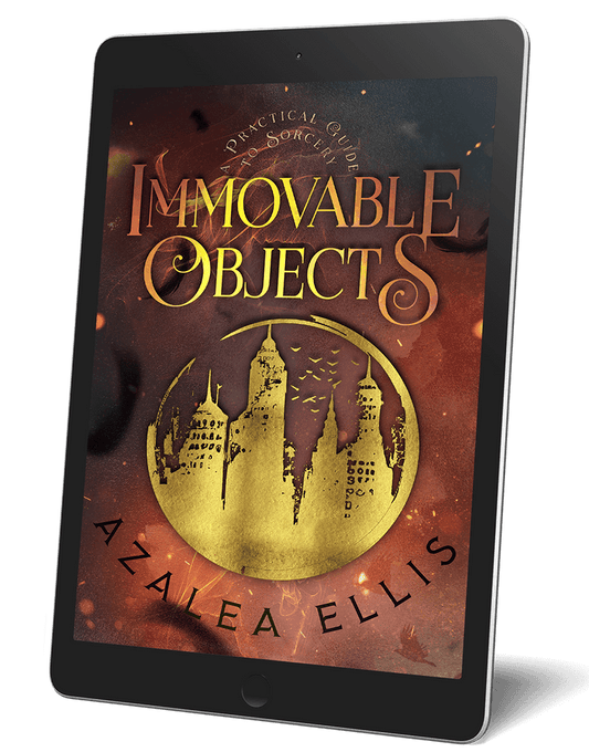 A tablet with the Immovable Objects Ebook on it