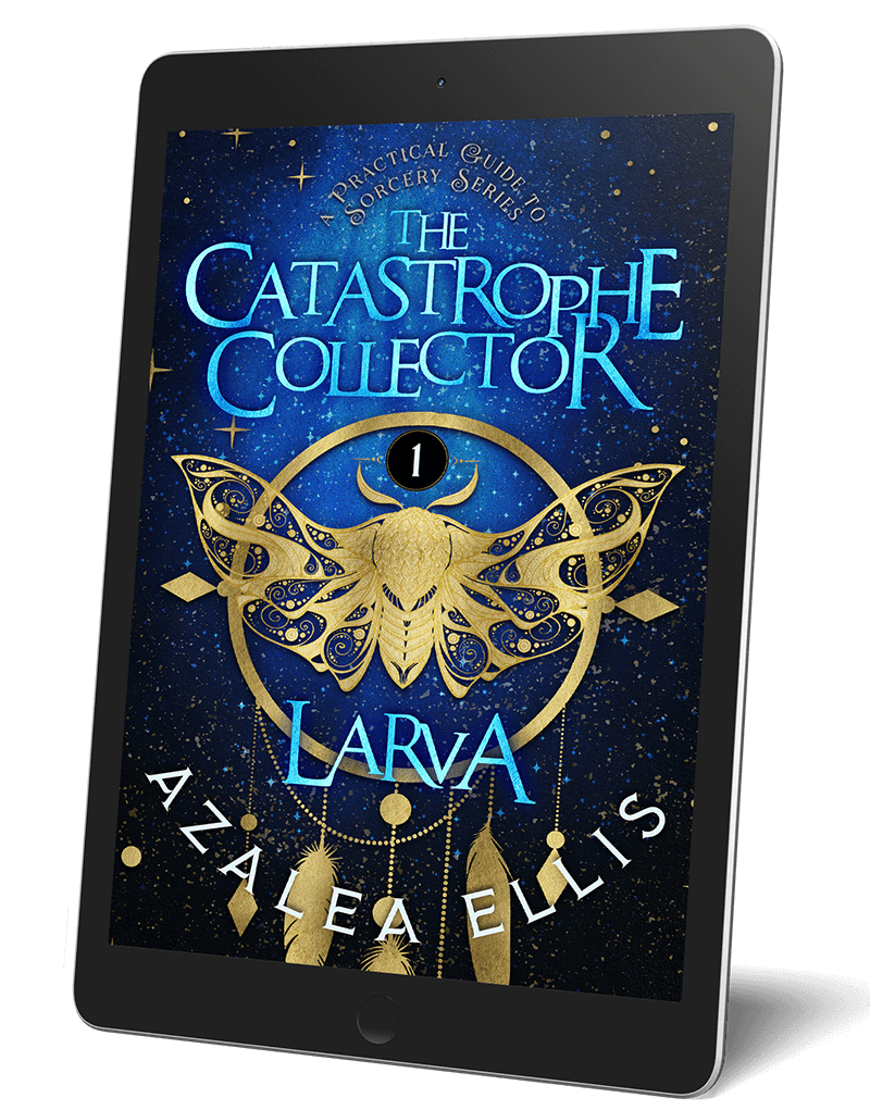 A tablet with the Larva Ebook on it