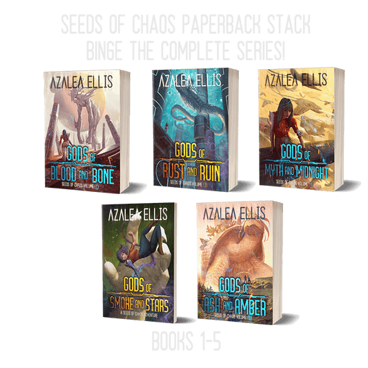 All five paperback books from the Seeds of Chaos books series