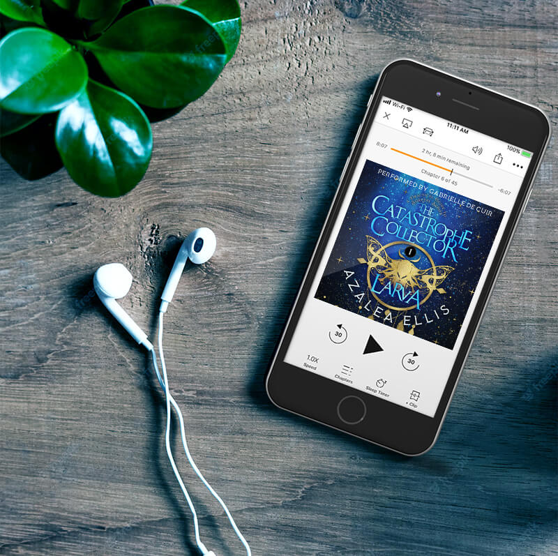 Phone with the Audiobook of Larva