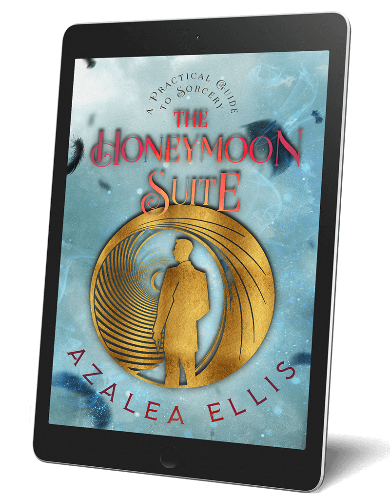 A tablet with the The Honeymoon Suite Ebook on it