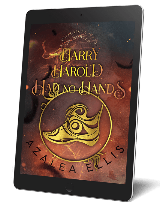 A tablet with the Harry Harold Had No Hands Ebook on it