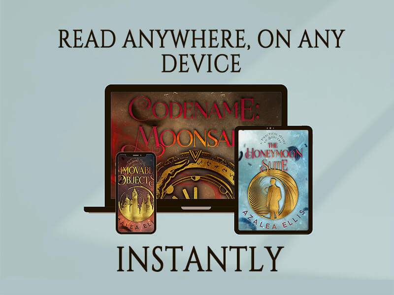 A phone, tablet, and laptop each with one of the Practical Guide to Sorcery Bonus Content Ebooks on their screens. Text that says "READ ANYWHERE, ON ANY DEVICE INSTANTLY"
